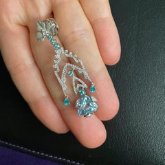 18k White Gold, Diamonds, Paraiba, Aquamarine