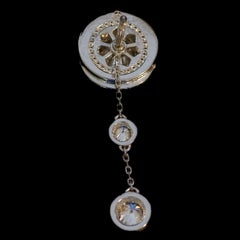 18 Karat White Gold Diamonds Sapphires Art Deco Style Convertible Drop Earrings