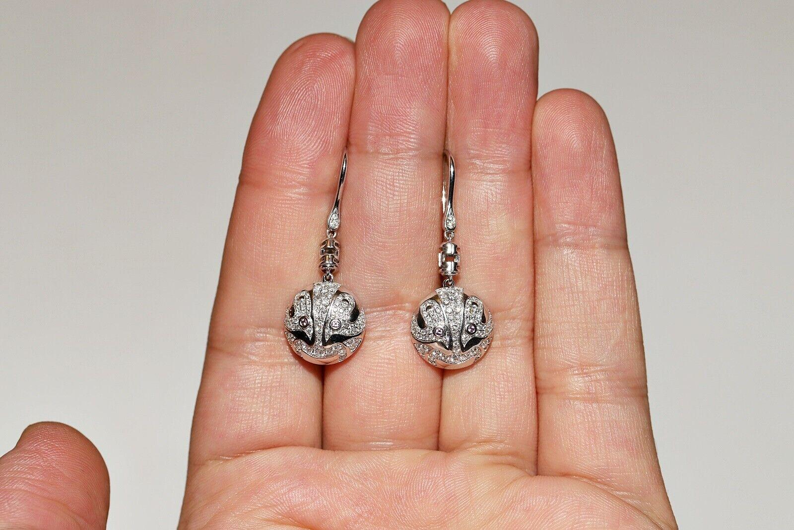 18k Weißgold Divin Marke natürlichen Diamanten verziert Dragon Sytle Drop Ohrring im Angebot 6