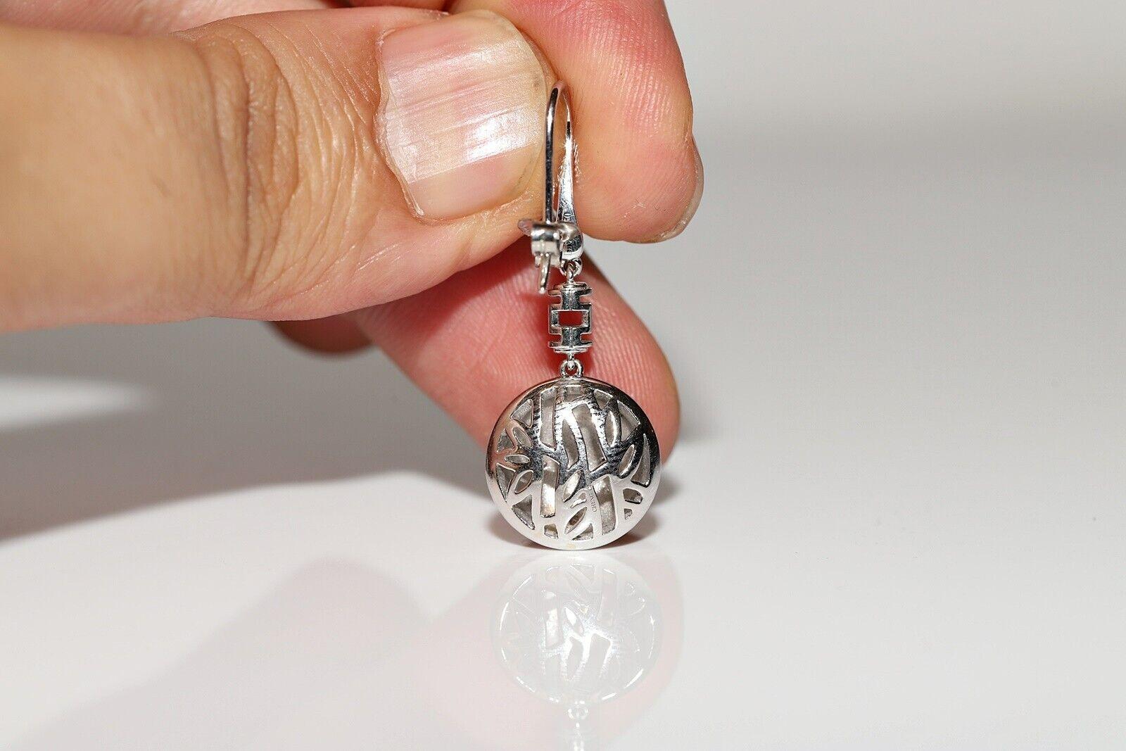 18k Weißgold Divin Marke natürlichen Diamanten verziert Dragon Sytle Drop Ohrring im Angebot 3