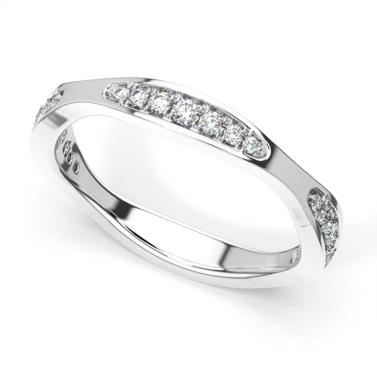Round Cut 18 Karat White Gold Donna Marquise Shape Diamond Ring '1/4 Carat' For Sale