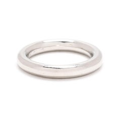 18k White Gold Donut Band Ring, Ring Size 5.5, Stackable
