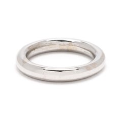18k White Gold Donut Band Ring, Ring Size 5.5, Stackable