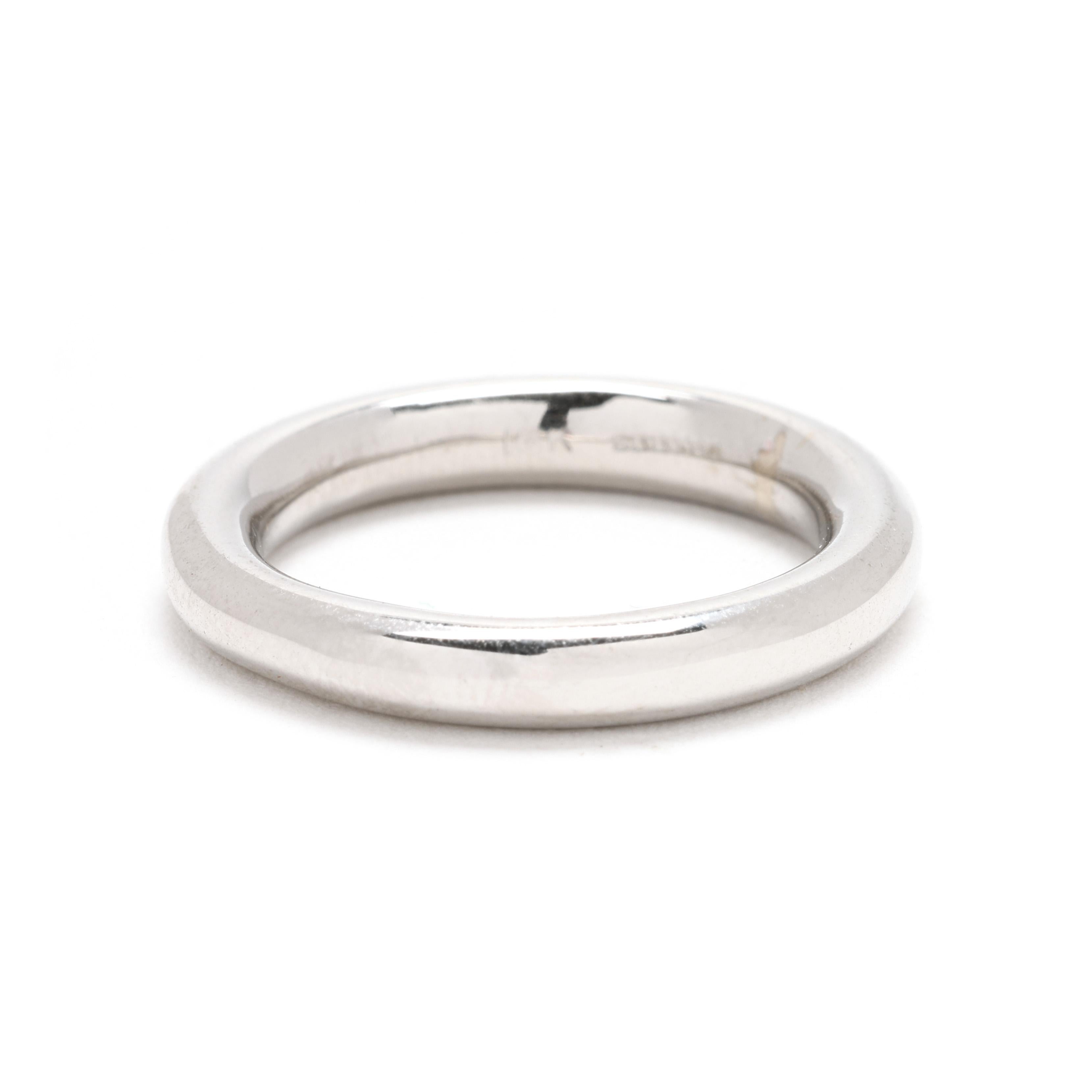 Bague à anneau en or blanc 18 carats, taille de bague 5,5, empilable Bon état - En vente à McLeansville, NC