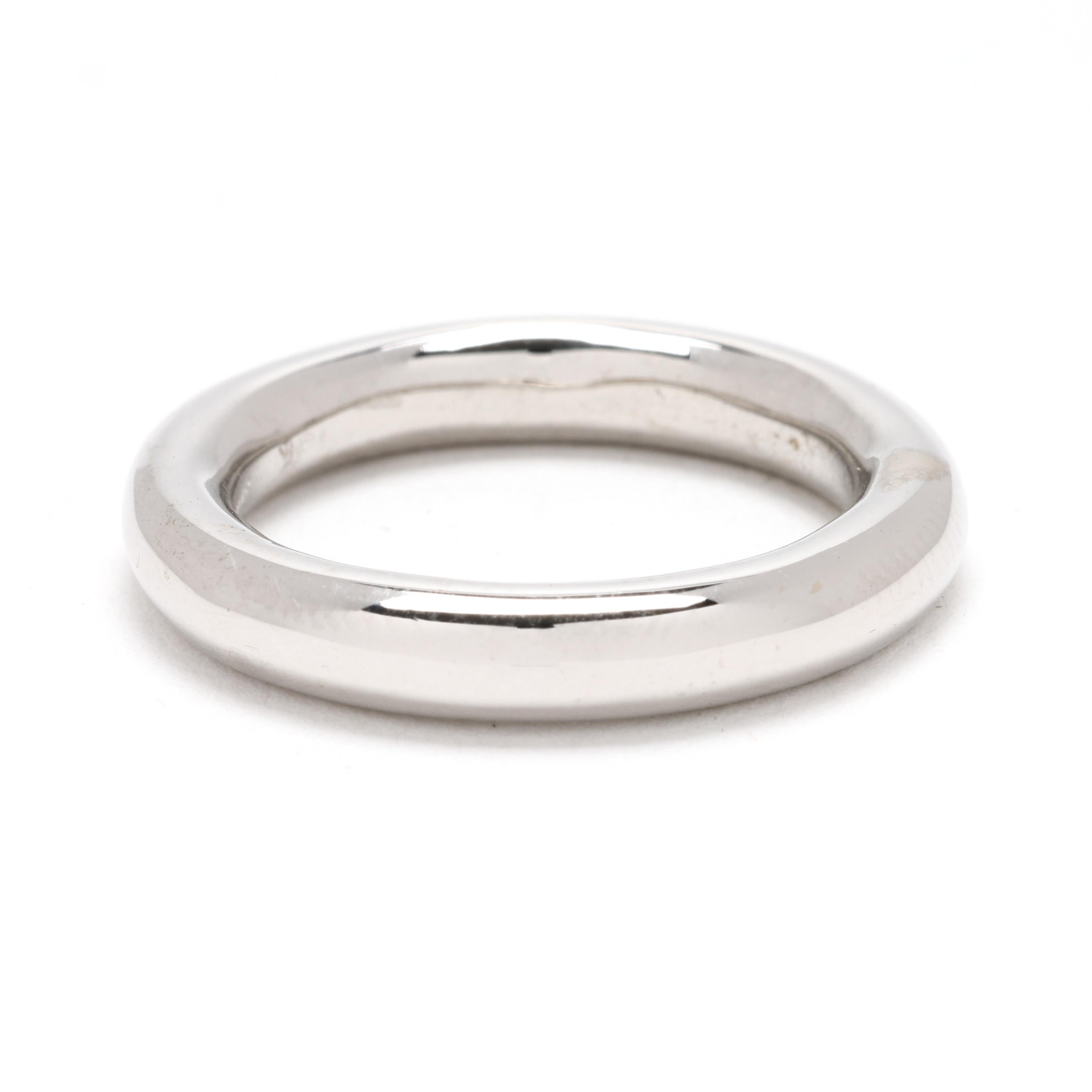 18 Karat Weißgold Donut-Ring, Ring Größe 5,5, stapelbar im Zustand „Gut“ im Angebot in McLeansville, NC