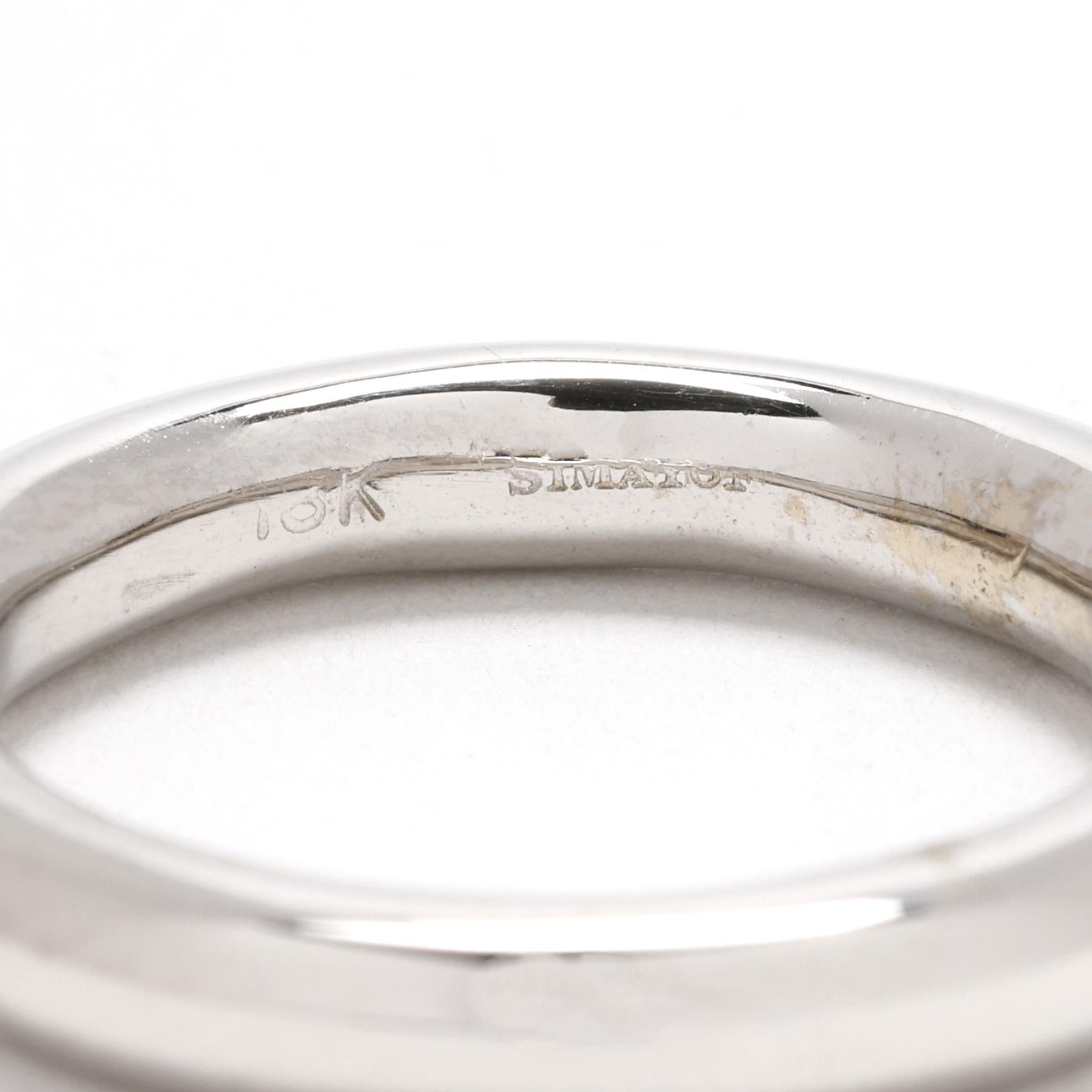18 Karat Weißgold Donut-Ring, Ring Größe 5,5, stapelbar für Damen oder Herren im Angebot