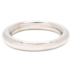 18k White Gold Donut Band Ring, Ring Size 5.5, Stackable