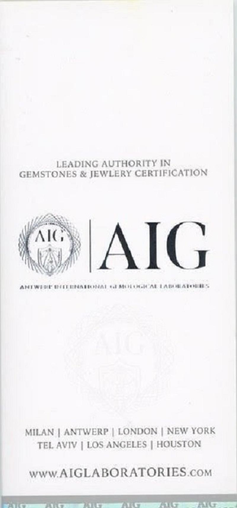 18k White gold Double Halo Pendant with Chain with 0.45 Natural Diamond-AIG Cert 2
