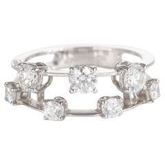 18k White Gold Double-Rail Ring with Brilliant-Cut Diamonds
