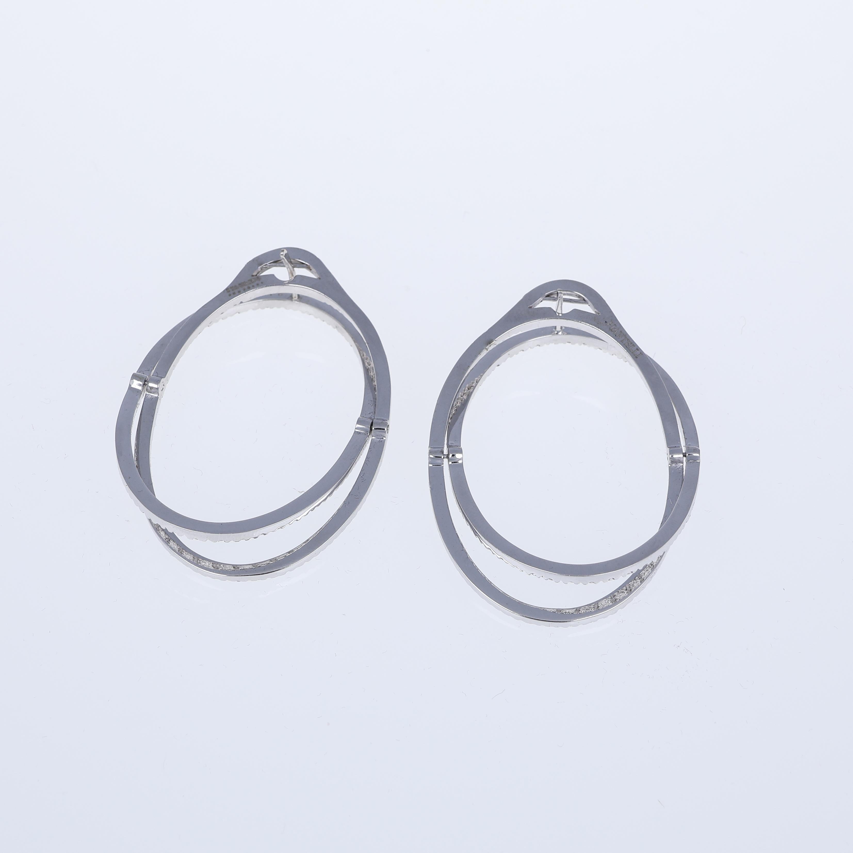 18K White Gold Drop Earrings with 3.42 Carats of Diamonds For Sale 1