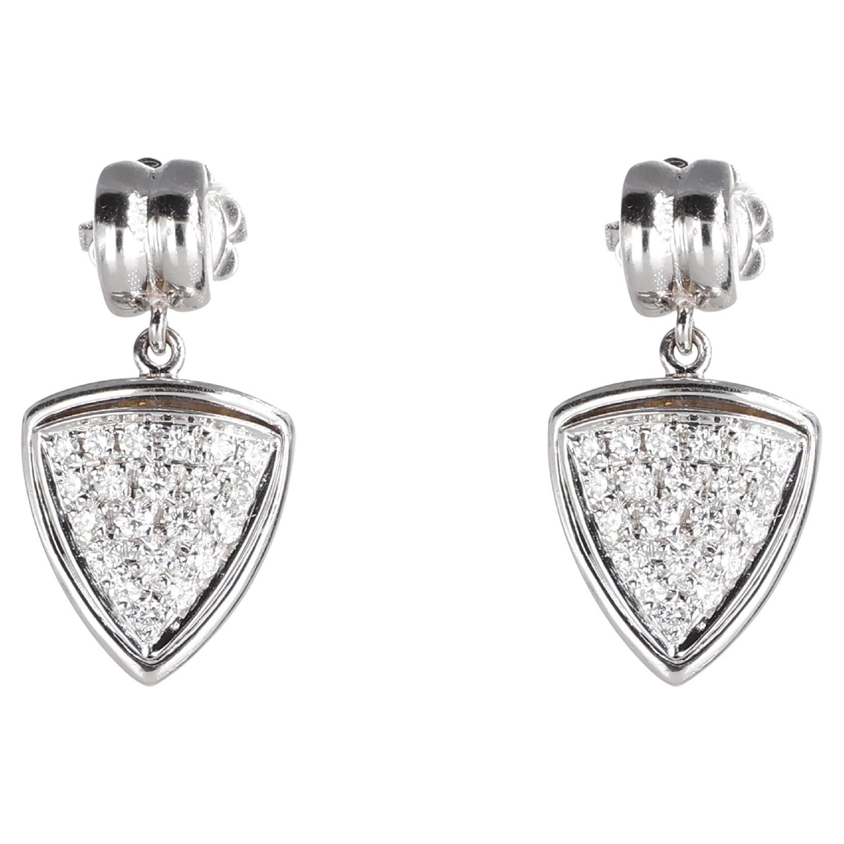 18K White Gold Drop Earrings with White Diamonds