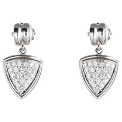 Pendientes de gota de oro blanco de 18 quilates con diamantes blancos