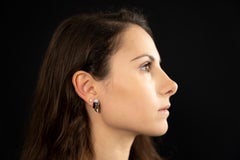 18 Karat Gold Earring Set with Multi-Color Engraved Tourmalines and Diamonds