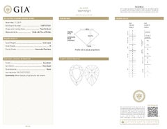 18K White Gold Earrings, 2 Pear-Shaped Diamonds 6.23ct, D-E, IF, GIA CERTIFICATE