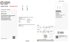 Ohrringe aus 18 Karat Weißgold mit einem natürlichen Diamanten von 2,08 Karat (Quadratschliff, D-E/VS+), IGI-Zertifikat.