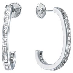 Ohrringe aus 18 Karat Weißgold mit einem natürlichen Diamanten von 2,08 Karat (Quadratschliff, D-E/VS+), IGI-Zertifikat.