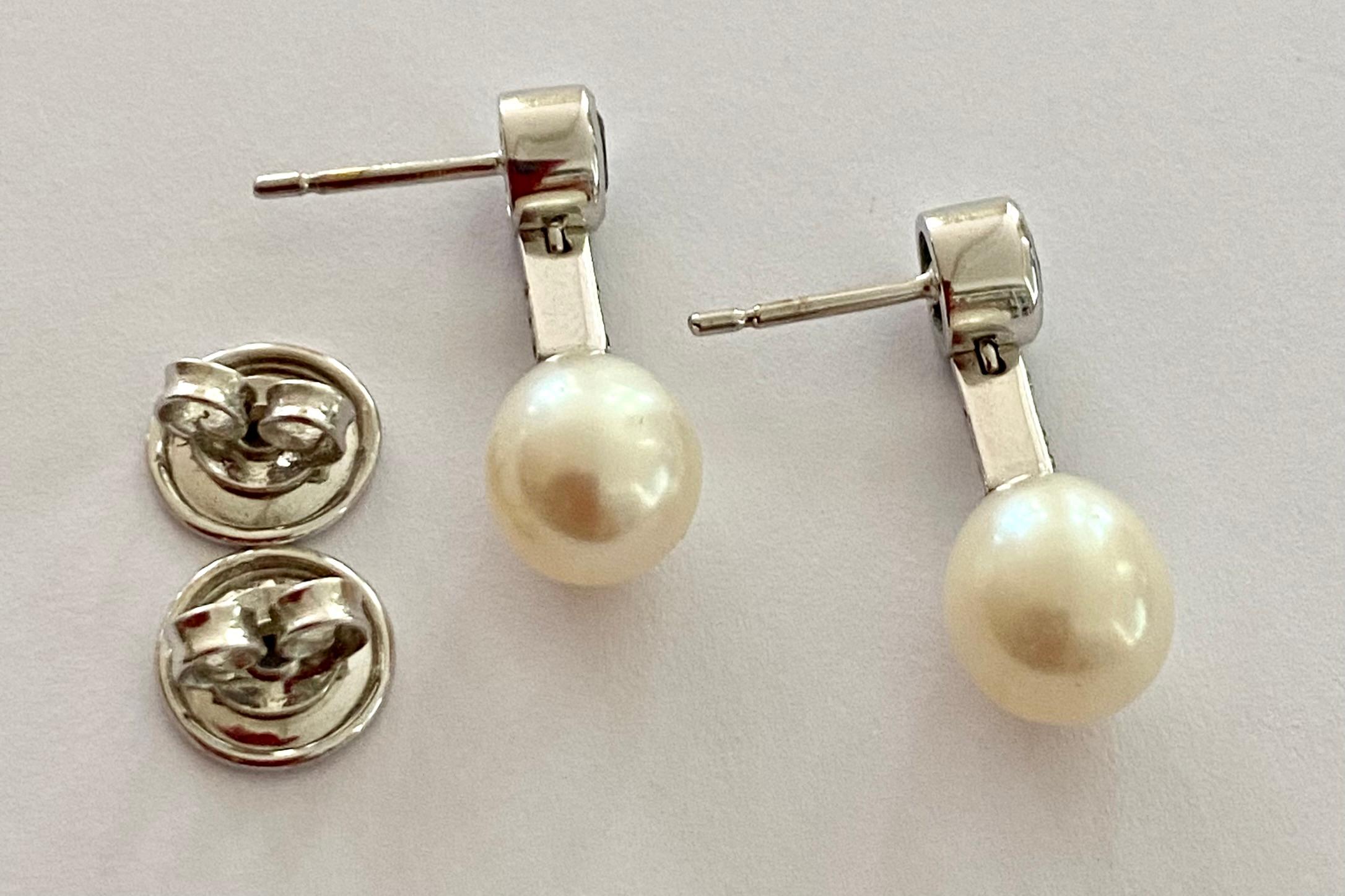 18k. Ohrringe aus Weißgold mit Saphiren und Diamanten, Italien, 2020 für Damen oder Herren