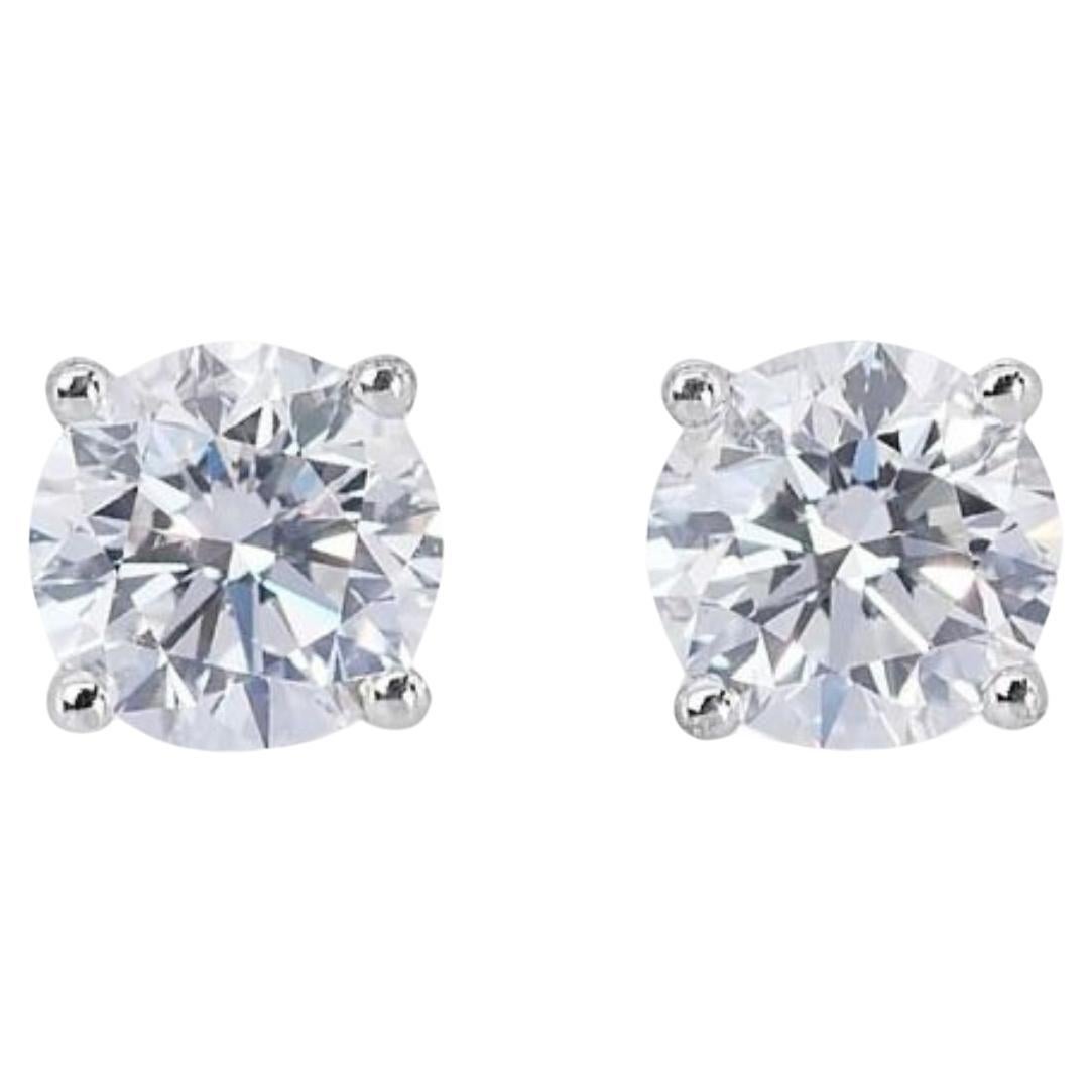 18K White Gold Earrings with 1.06ct Diamond