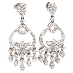 18K White Gold Earrings with 2.10ctw Round Diamonds