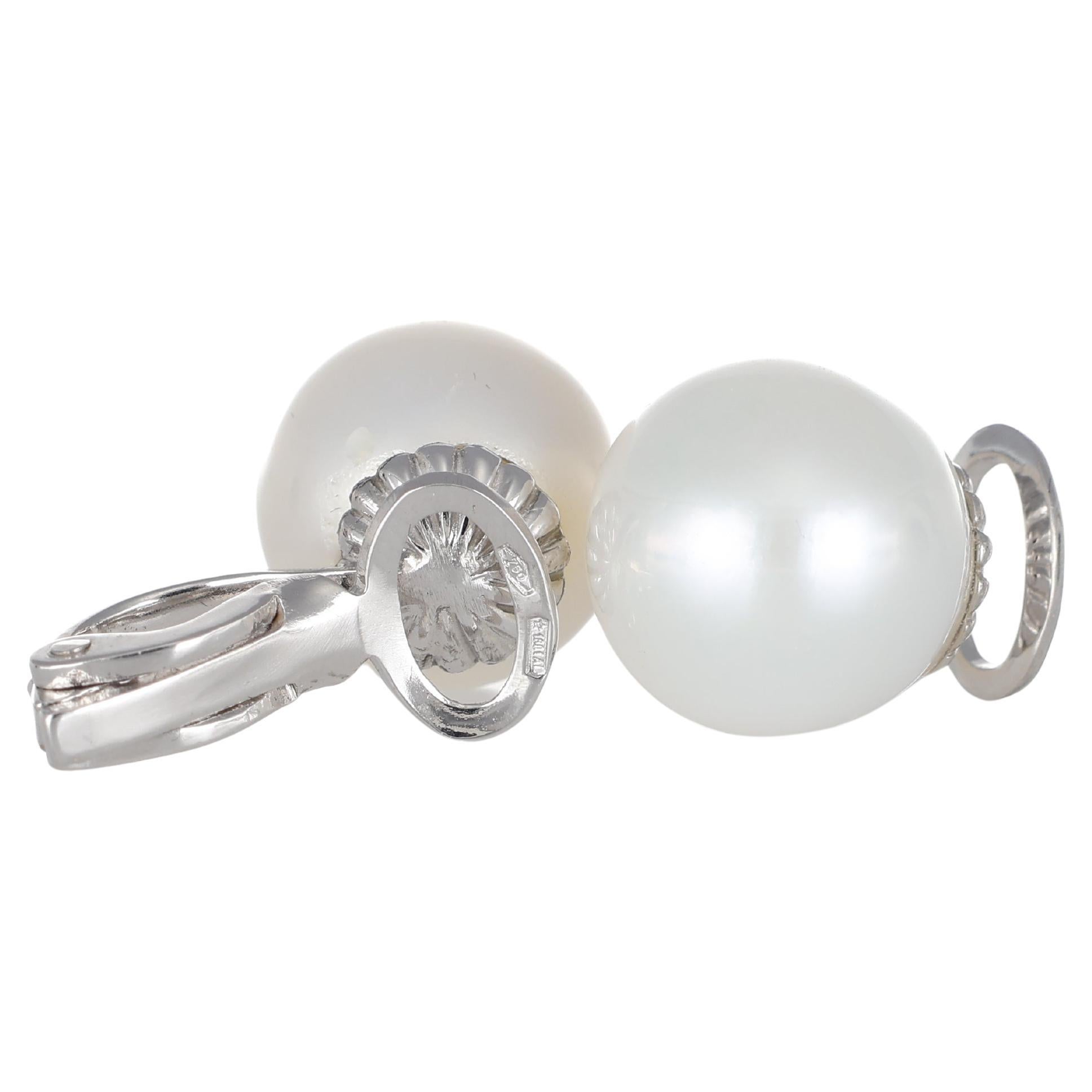 18K White Gold Earrings with Chinese Pearls