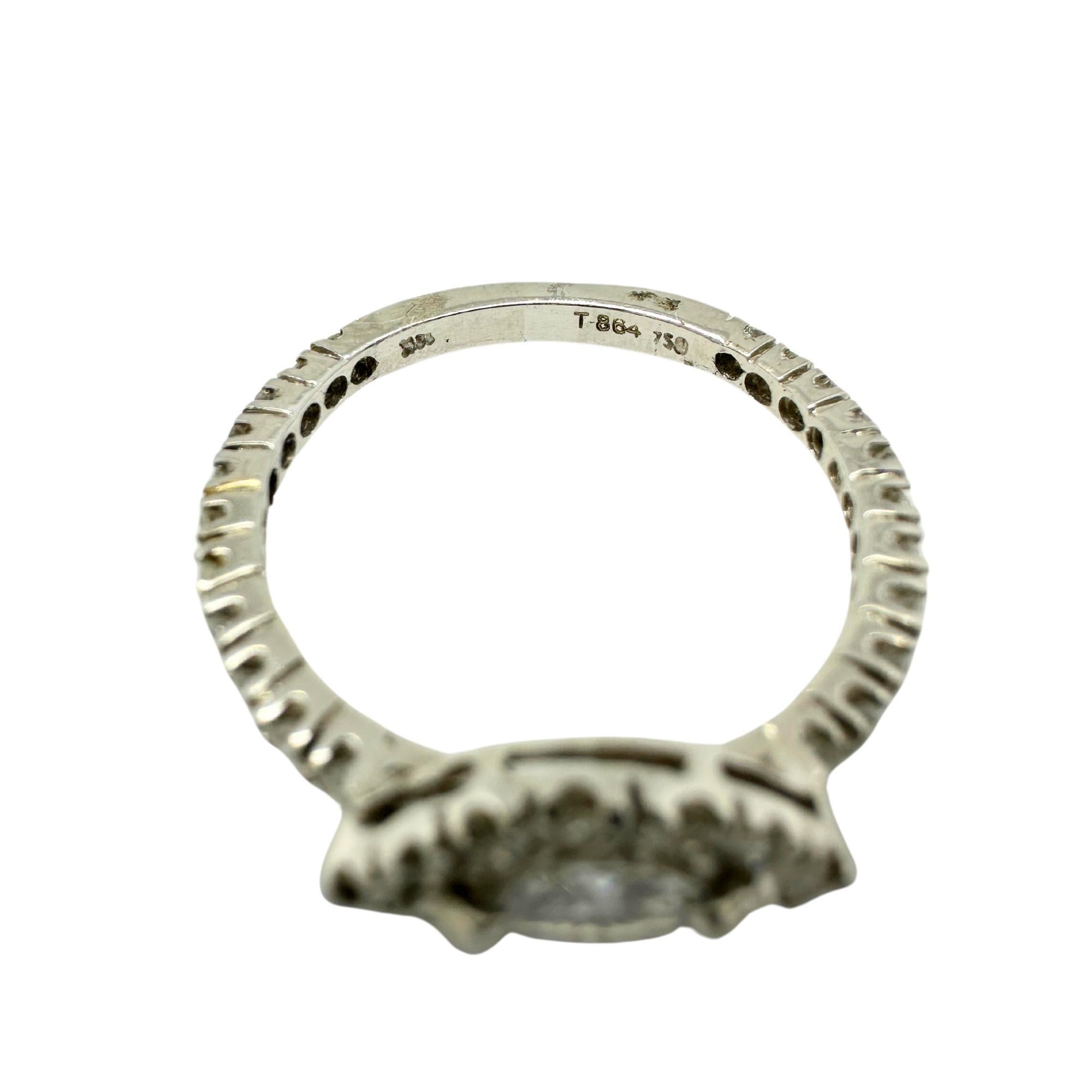 18k White Gold East-West Marquise Cut Diamond Ring For Sale 1