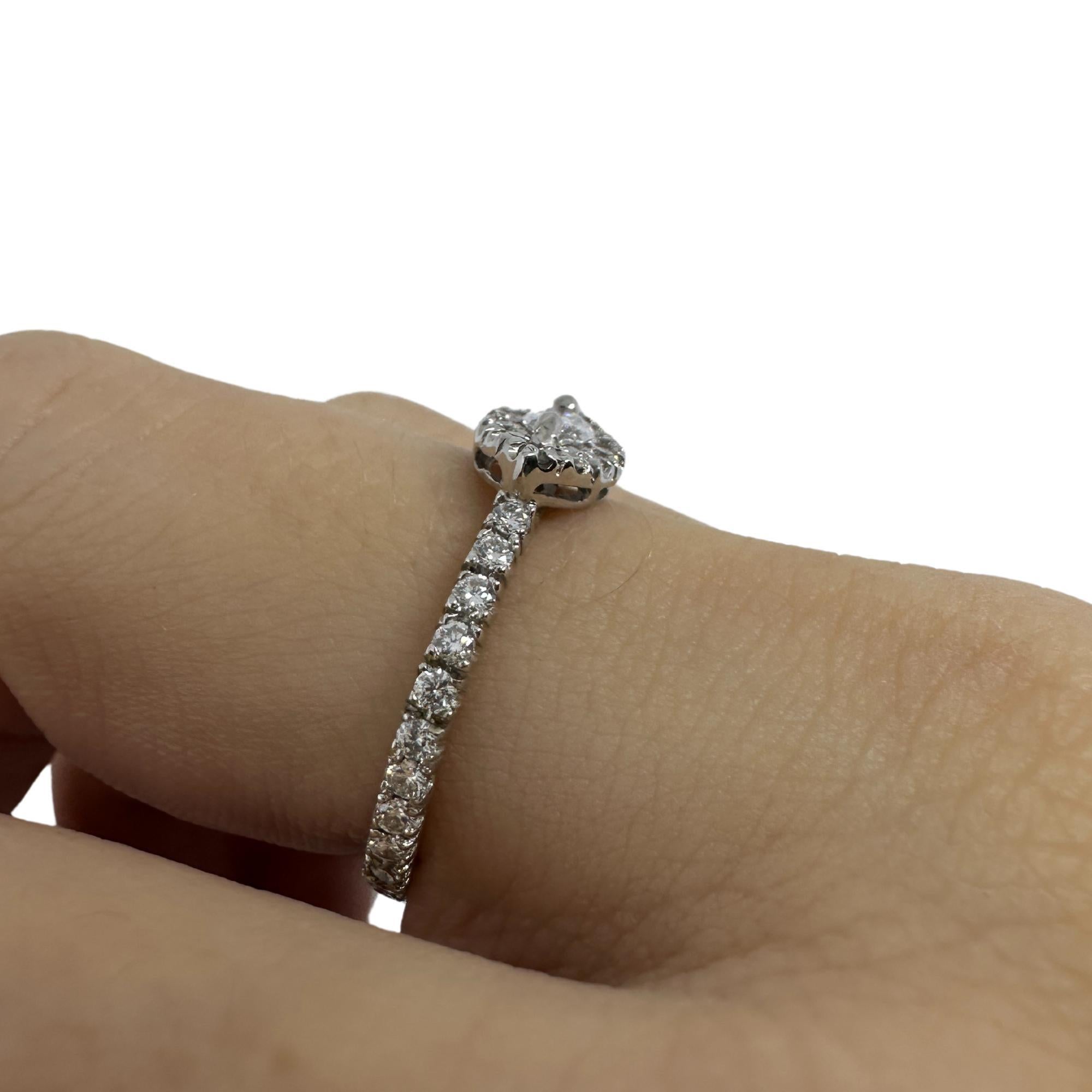 18k White Gold East-West Marquise Cut Diamond Ring For Sale 2