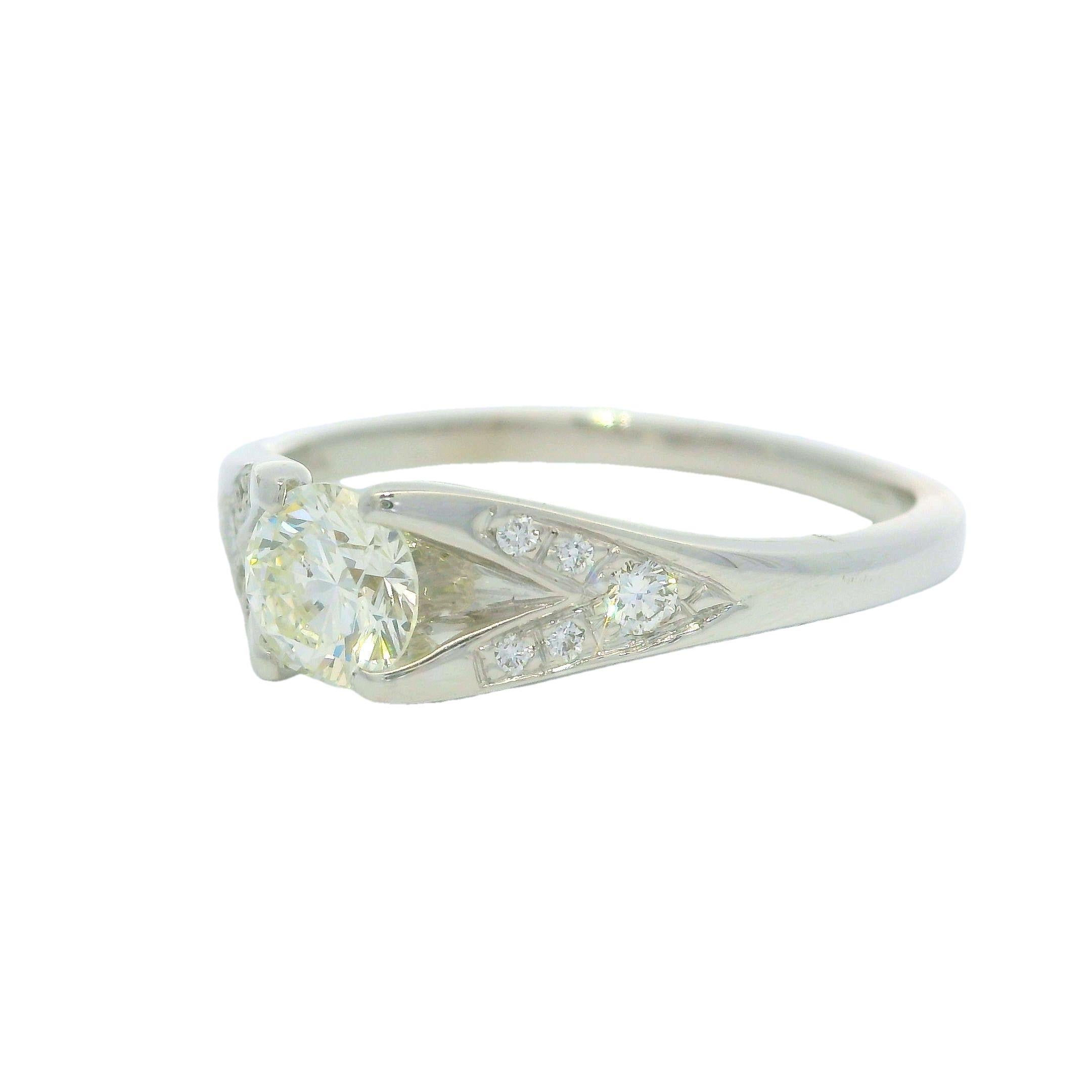 18k White Gold EGL .70ctw Round Brilliant Cut Diamond Solitaire Engagement Ring For Sale 3