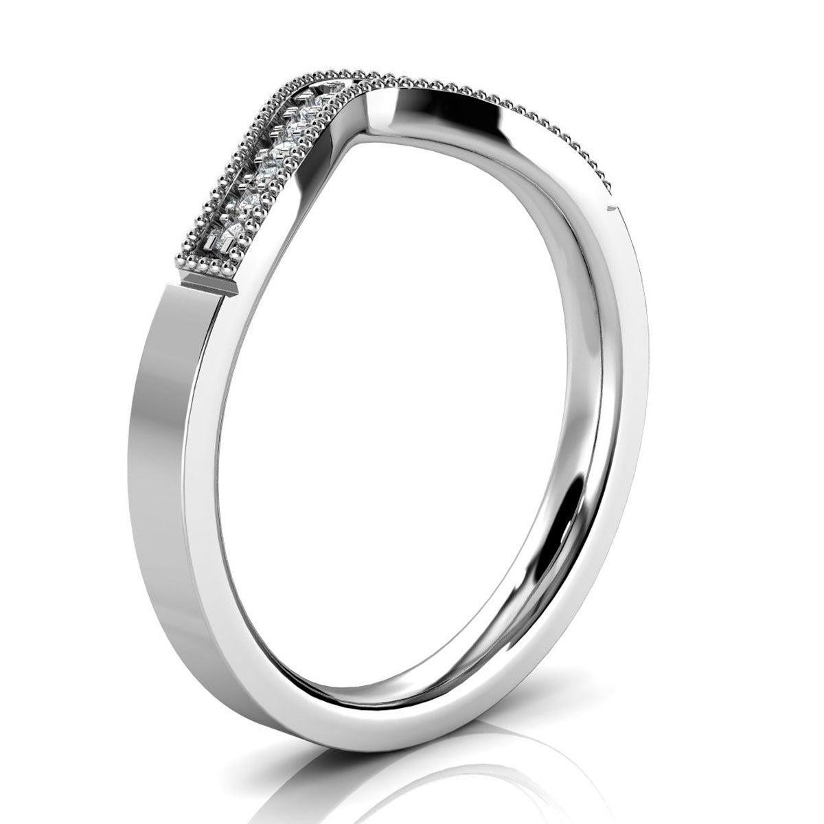 For Sale:  18k White Gold Eleanor Curve Diamond Ring '1/10 Ct. tw' 2