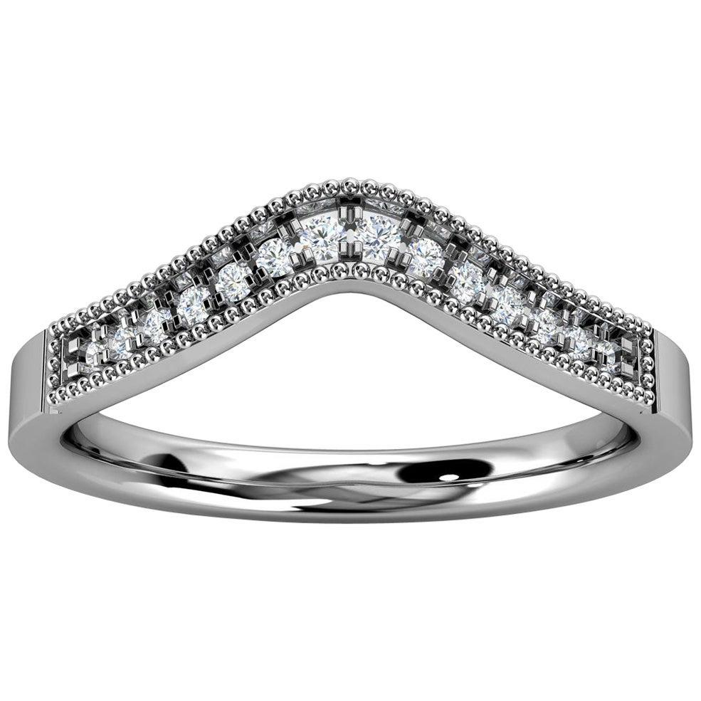 For Sale:  18k White Gold Eleanor Curve Diamond Ring '1/10 Ct. tw'