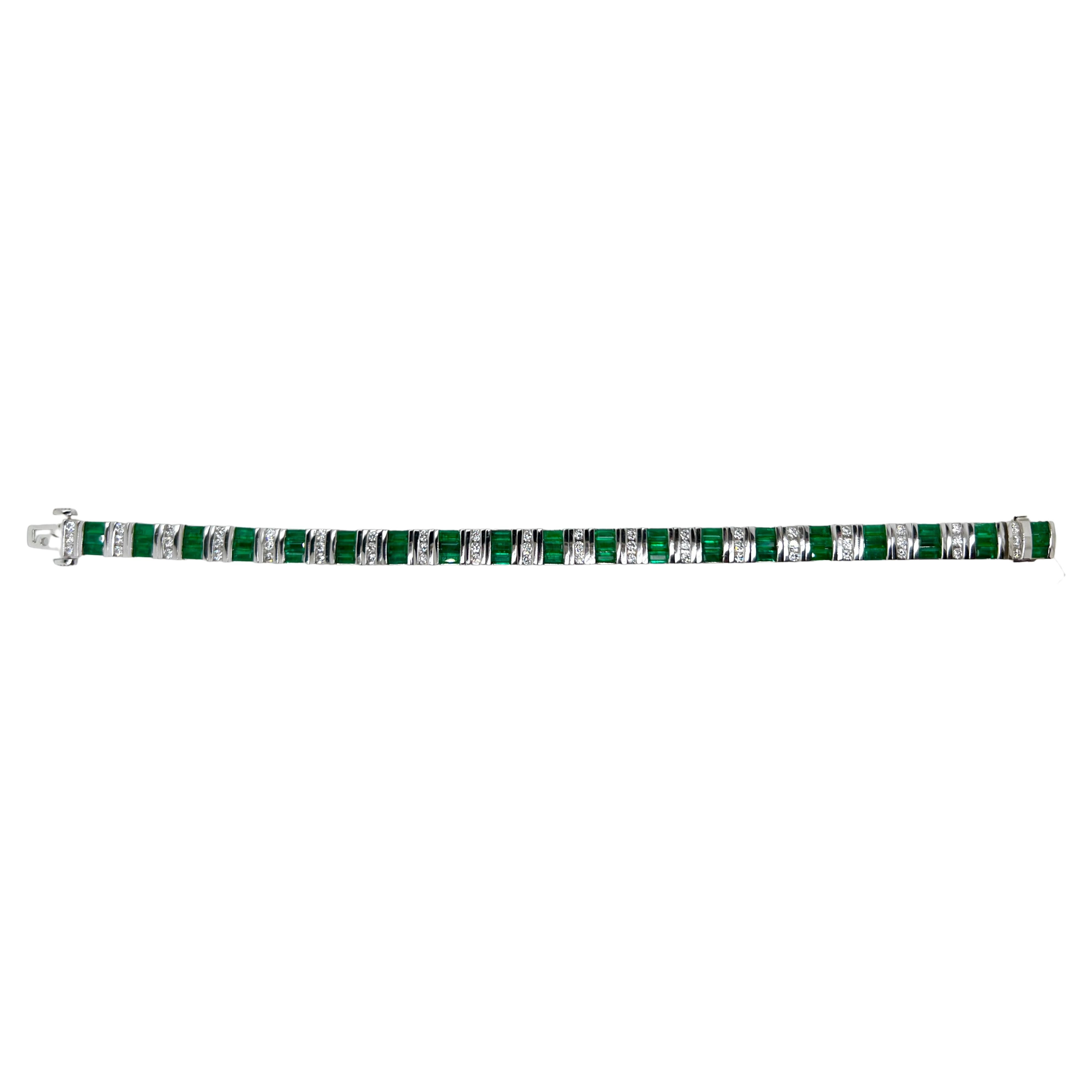 emerald tennis bracelet white gold