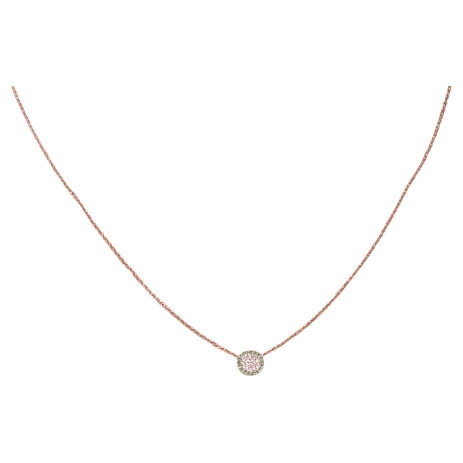 Collar de Diamantes 0.07 Cts Esmeralda de Oro Blanco de 18k