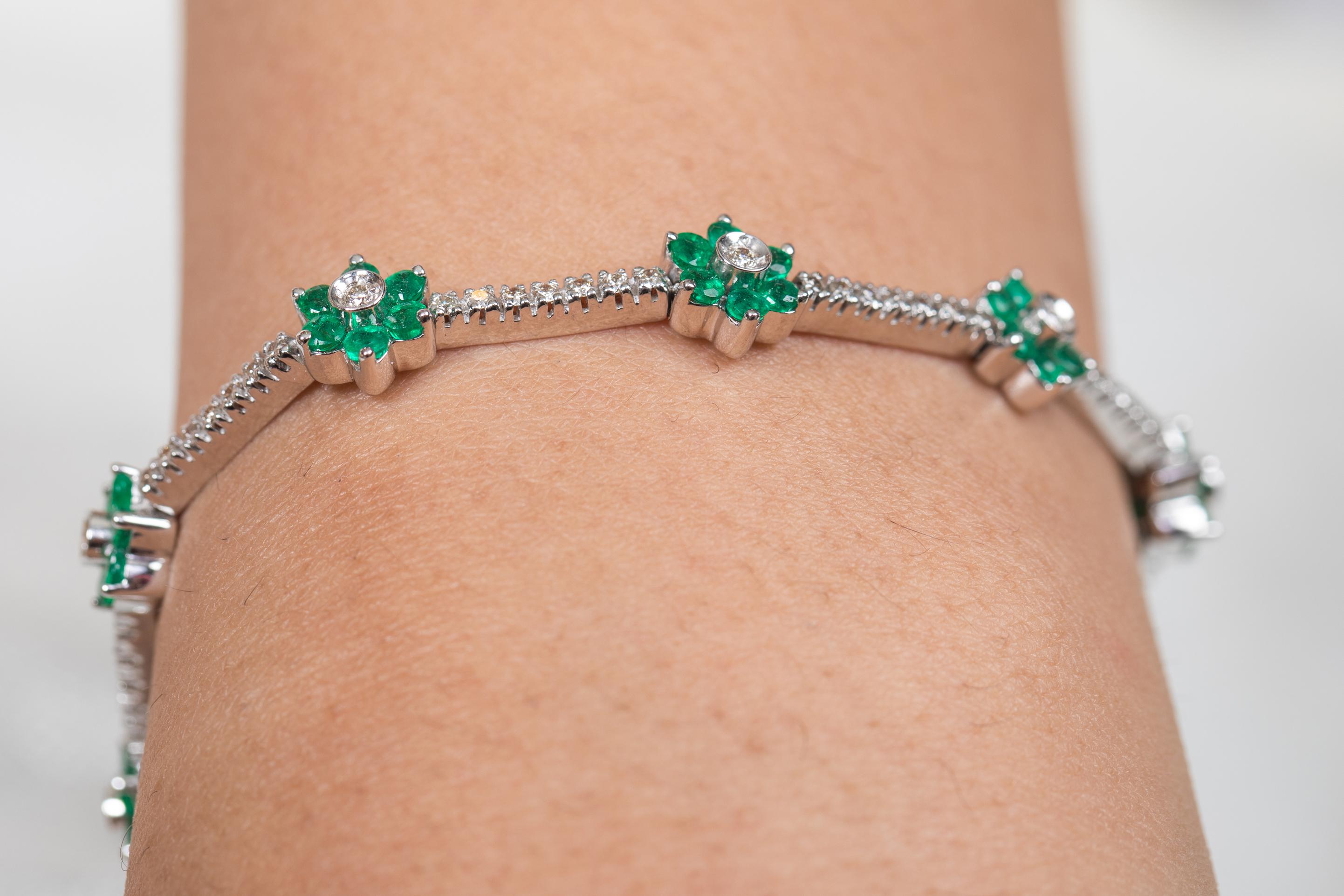emerald flower bracelet