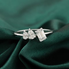 18K White Gold 0.85-Carat Mixed-Cut Diamond Open Band