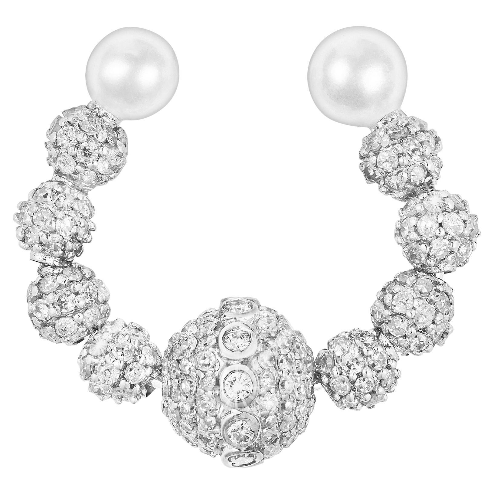 Sabine Getty White Gold and Enamel Harlequin Ear Cuff with Diamond and