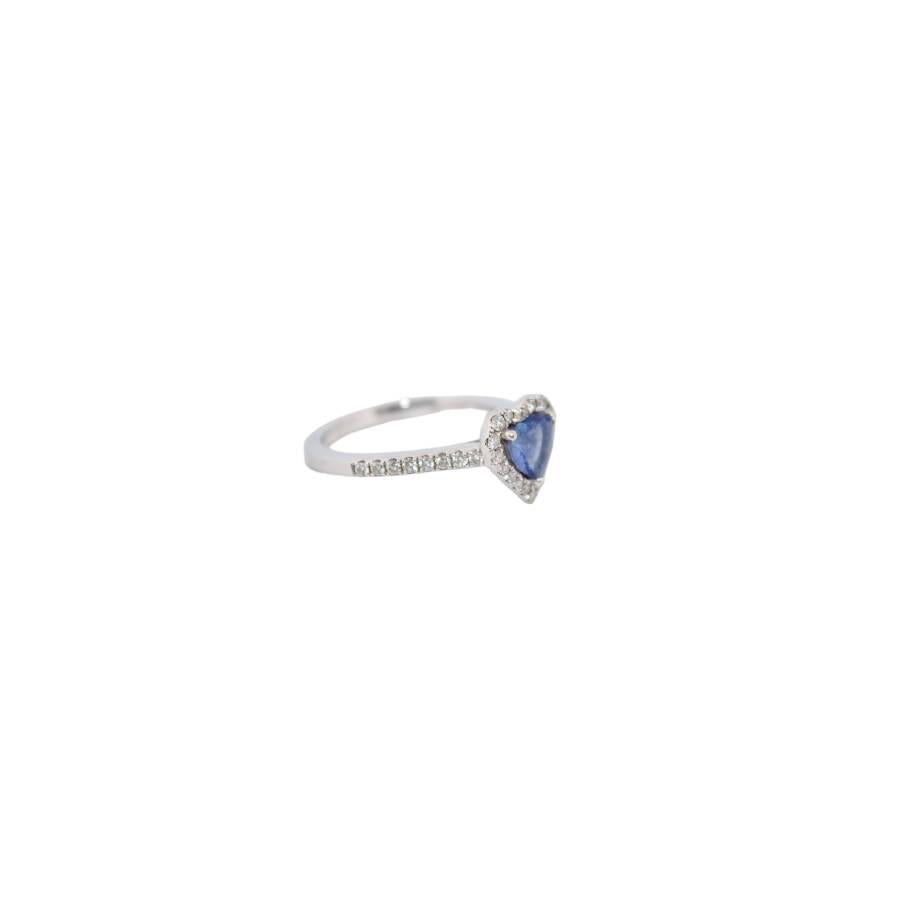 18K Weißgold Verlobungsring mit Saphir und natürlichen Diamanten im Zustand „Hervorragend“ im Angebot in București, București