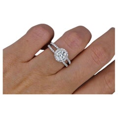 Used 18k White Gold Engagement Ring w/ GIA Diamonds 1.50ct