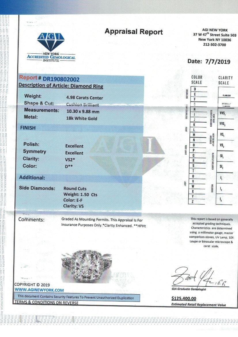 Im Angebot: 18 Karat Weißgold Verlobungsring mit Diamanten 6,48 Karat () 5