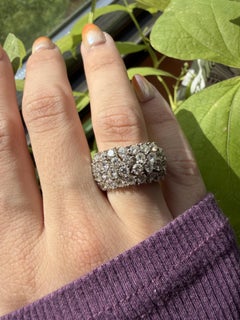 18K White Gold Estate 9.00 Carat Diamond Flexible Eternity Band - Size 6.5