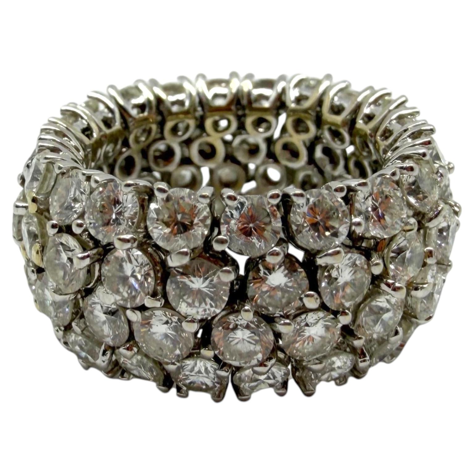 18K Weißgold Estate 9,00 Karat Diamant Flexible Eternity Band - Größe 6,5