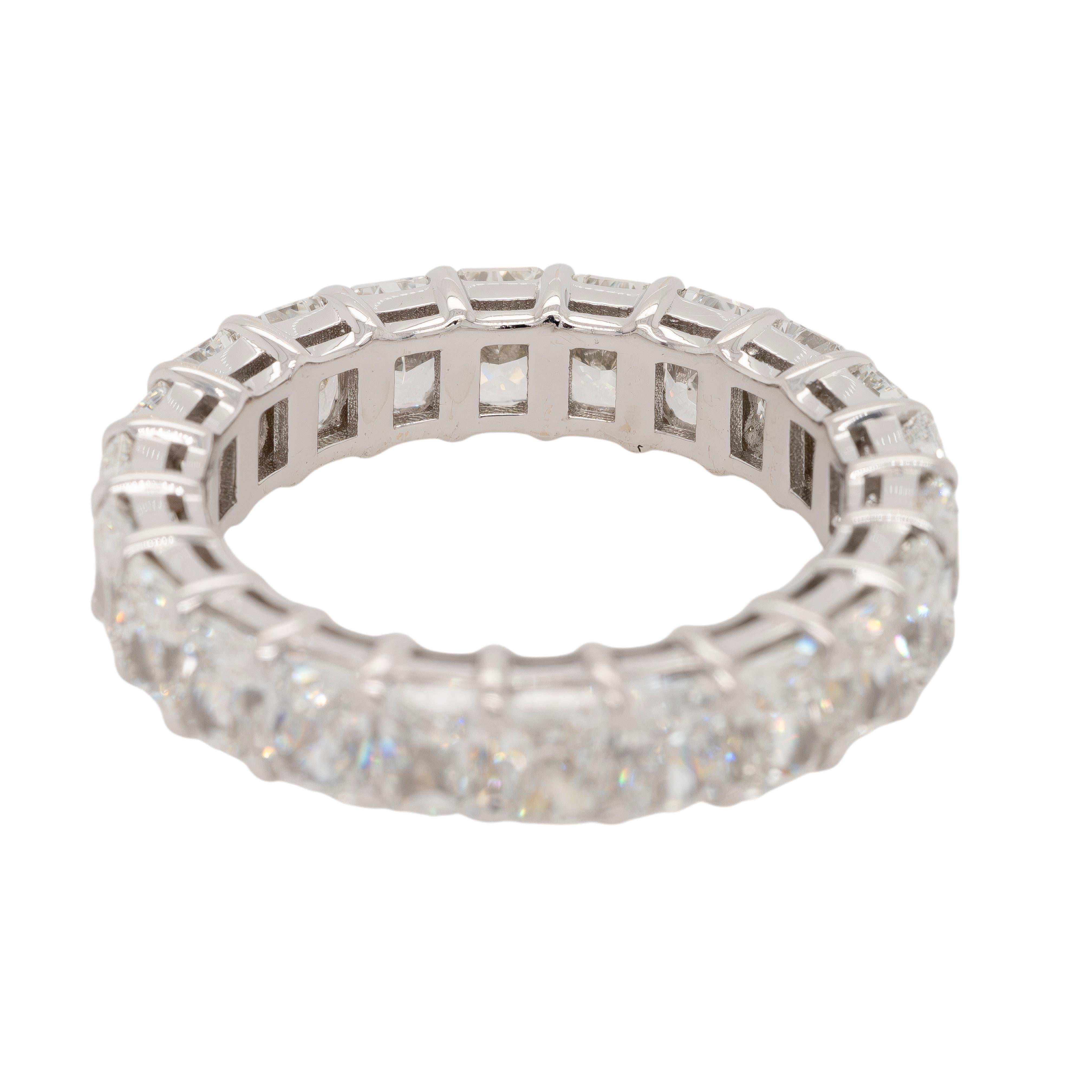 Radiant Cut 18K White Gold Eternity Band For Sale