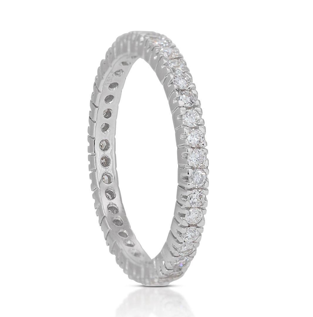 18k White gold Eternity Band Ring with 0.76 total carat Natural Diamonds In New Condition In רמת גן, IL