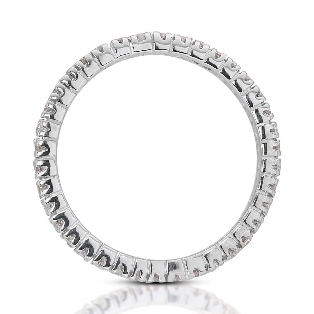 18k White gold Eternity Band Ring with 0.76 total carat Natural Diamonds 1