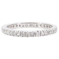 18k White gold Eternity Band Ring with 0.76 total carat Natural Diamonds