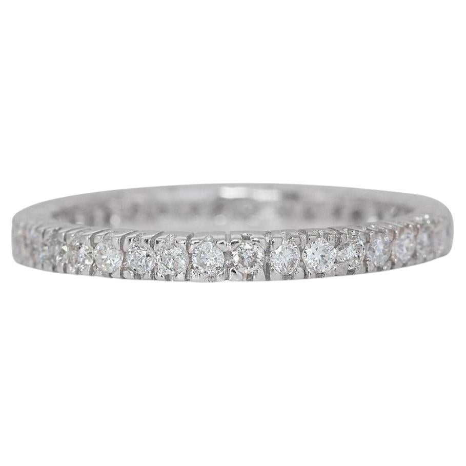 18k White gold Eternity Band Ring with 0.76 total carat Natural Diamonds