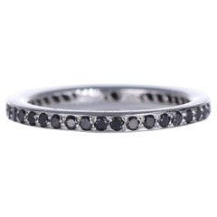 18K Weißgold Eternity Band mit schwarzem Diamantpavé