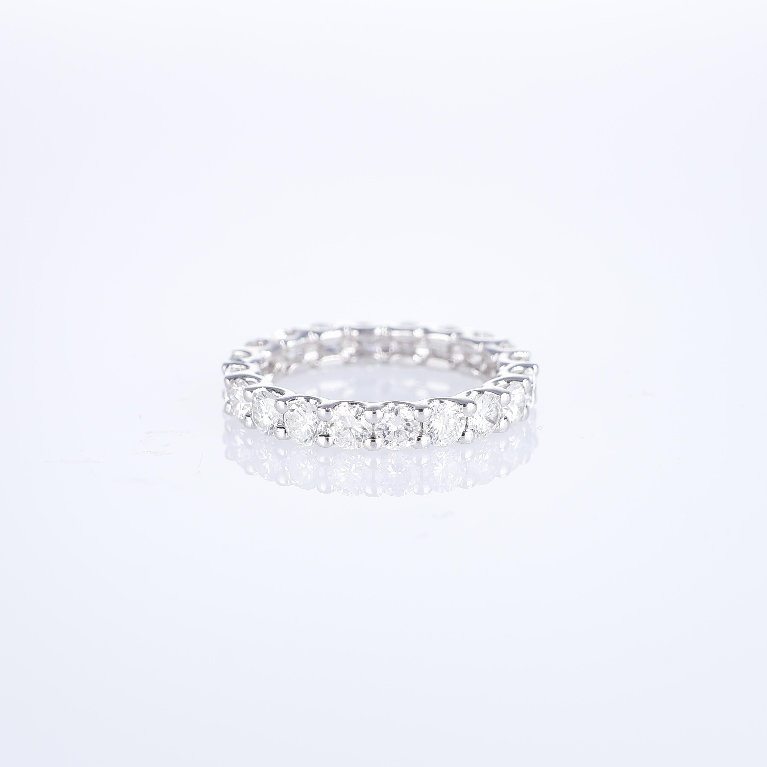 IMPORTANT NOTE:
✔ No additional costs will be added to this order.
✔ Shipping and customs duties are fully covered by us.
--------------------
This exquisite eternity band in 18K white gold is a dazzling celebration of elegance and sparkle. Set with