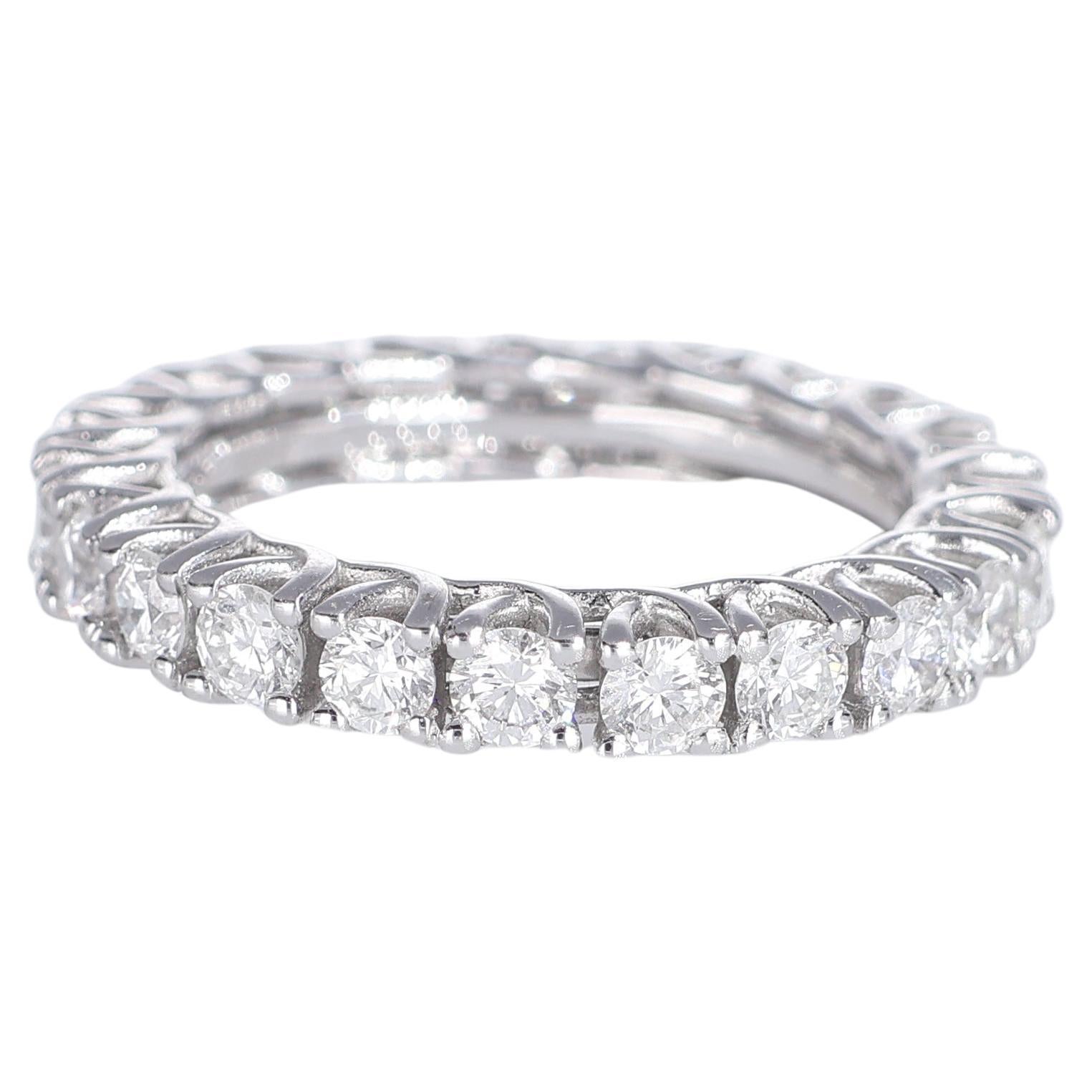 18K White Gold Eternity Ring with Natural White Diamonds