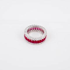 18k white gold Eternity Ruby and diamond Ring