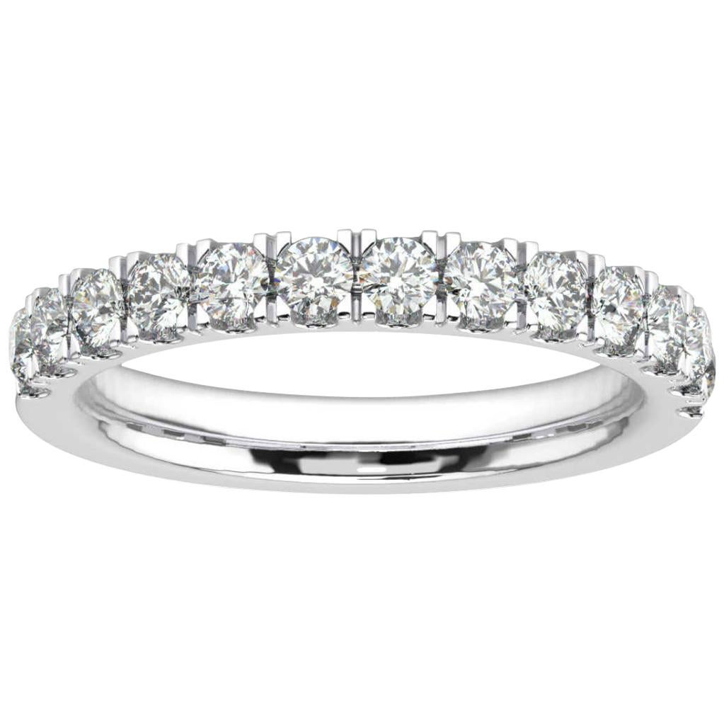 18K White Gold Ethel Micro-Prong Diamond Ring '3/4 Ct. tw' For Sale