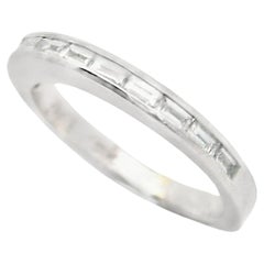 18K White Gold Euro Shank Wedding Band With Diamonds